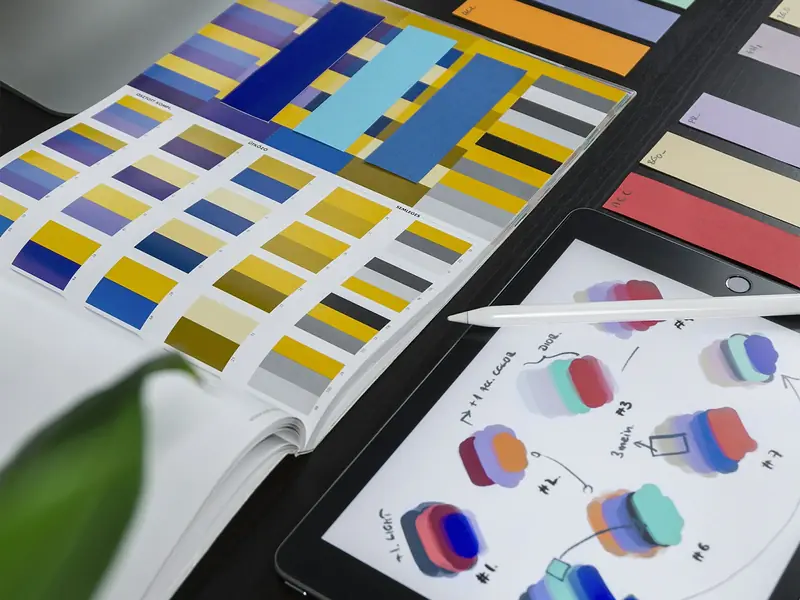 Colour swatches and brand design samples